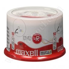 DVD-R Maxell, Inkjet Printable, 4.7GB, 16X, Cake box 50бр.