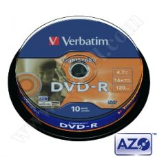 DVD-R Verbatim, AZO, LightScribe, 4.7GB, 16X, Cake box 10бр.