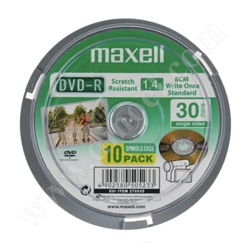 Mini DVD-R Maxell, 1.4GB, 4X, Cake box 10бр.
