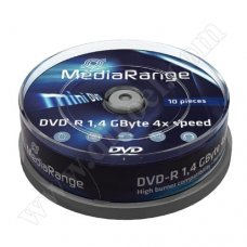 Mini DVD-R MediaRange, 1.4GB, 4X, Cake box 10бр.