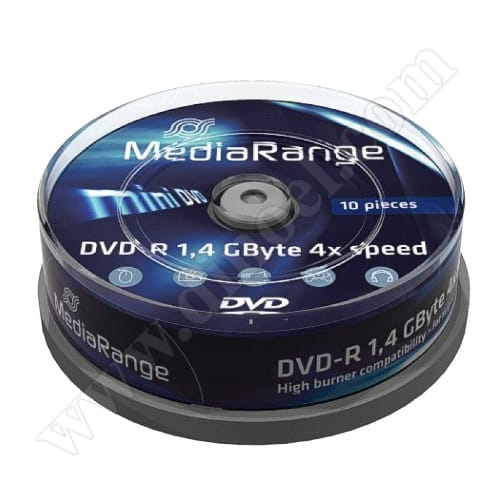 Mini DVD-R MediaRange, 1.4GB, 4X, Cake box 10бр.