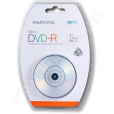 Mini DVD-R Memorex, 1.4GB, 4X, Cake box 10бр.