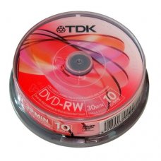 Mini DVD-RW TDK, 1.4GB, 4X, Cake box 10бр.