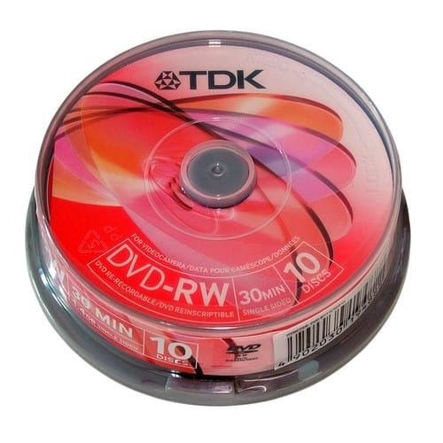 Mini DVD-RW TDK, 1.4GB, 4X, Cake box 10бр.