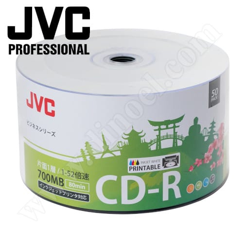 CD-R JVC, Professional, Inkjet Printable, 700MB, 52X, целофан 50бр.