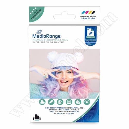 MediaRange, MRINK104, inkjet, фотохартия, гланц, 50бр., 10x15cm, 220g/m²