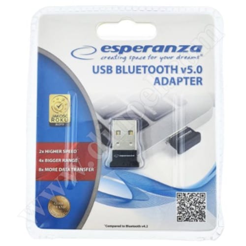 Блутут адаптер Esperanza EA160, USB, Dongle, V5.0