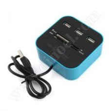 Разклонител и четец за карти Enjoy Life, EL-51409, USB 2.0, Hub 3port