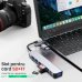 Разклонител и четец за карти RoTech, Multiport Hub 8 в 1, USB 3.0 & Type-C, Silver