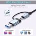 Разклонител и четец за карти RoTech, Multiport Hub 8 в 1, USB 3.0 & Type-C, Silver