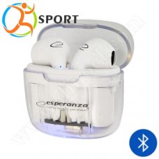 Безжични слушалки с микрофон Esperanza, TWS, Anthe, EH237W, BT, V5.0, White