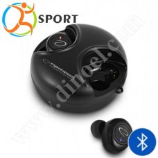 Безжични слушалки с микрофон Esperanza, TWS, Aries, EH228K, BT, V5.0, Black