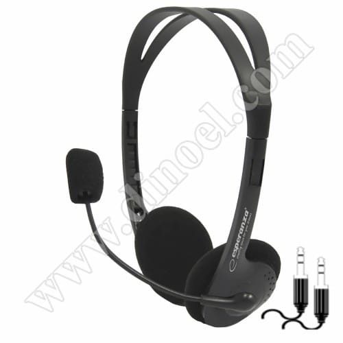 Слушалки с микрофон Esperanza, Scherzo, EH102, 3.5mm, jack x2x, Black