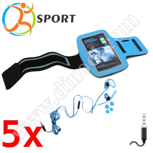 Слушалки с микрофон Platinet, Sport, PM1070, 3.5mm, jack x1, Blue