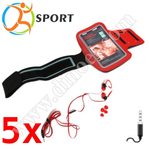 Слушалки с микрофон Platinet, Sport, PM1070, 3.5mm, jack x1, Red
