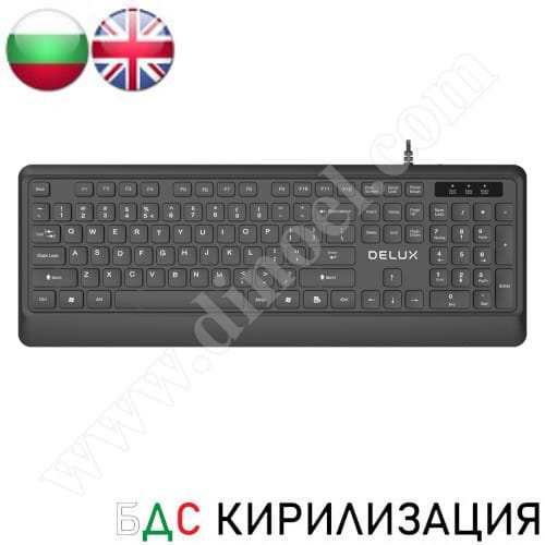 Клавиатура Delux, DLK-7009U, Office Standard, USB, Black, жична