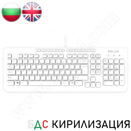 Клавиатура Delux, DLK-OM02U, Multimedia, USB, White, жична