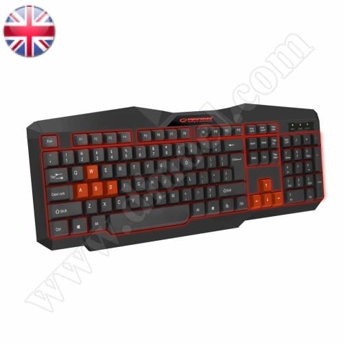 Клавиатура Tirions, EGK201R, Illuminated, LED, Gaming, USB, Red, жична