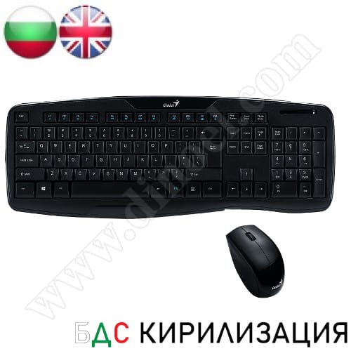 Клавиатура и мишка Genius, SlimStar, 8000X, Black, безжични