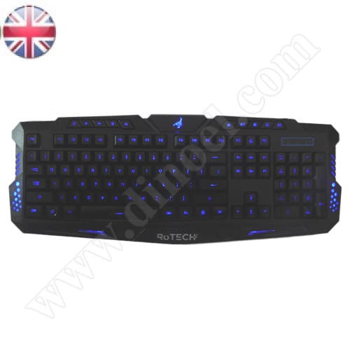 Клавиатура RoTech, RT-50227, Game, Backlight, USB, Black, жична