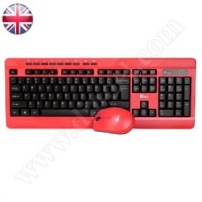 Клавиатура и мишка JeWAY, Set, JK-8205, Red-Black, безжични