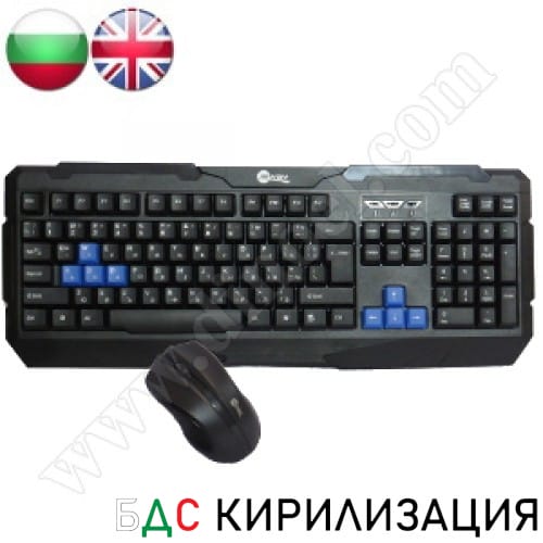 Клавиатура и мишка JeWAY, Set, JK-WK1, Black-Blue, безжични