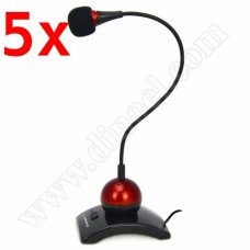 Микрофон Esperanza, Chat Desktop, EH130, 3.5mm, Red, x5 бр.