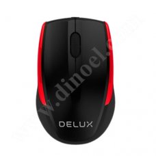 Мишка Delux, DLM-321GX, Black-Red, 1600dpi, безжична