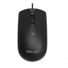 Мишка Delux, DLM-322BU, USB, Black, 1000dpi, жична