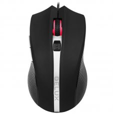 Мишка Delux, DLM-516BU, USB, Black, 2400dpi, жична