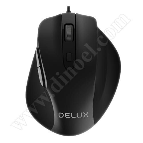 Мишка Delux, DLM-517BU, USB, Black, 3200dpi, жична