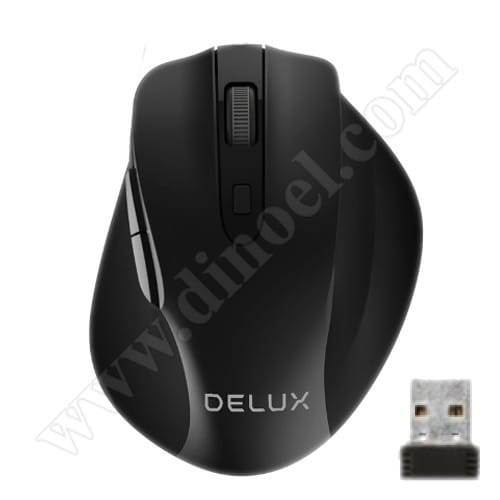 Мишка Delux, DLM-517GX, Black, 1600dpi, безжична