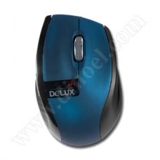 Мишка Delux, DLM-526GB, Black-Blue, 1000dpi, безжична