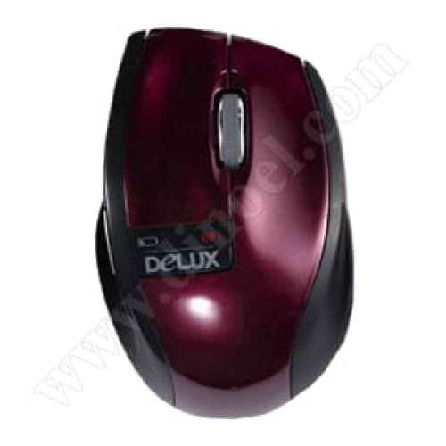 Мишка Delux, DLM-526GB, Black-Red, 1000dpi, безжична