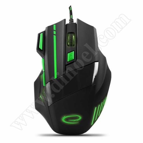 Мишка Esperanza, GAME, Wolf, EGM201G, 7D, USB, Green, 2400dpi, жична