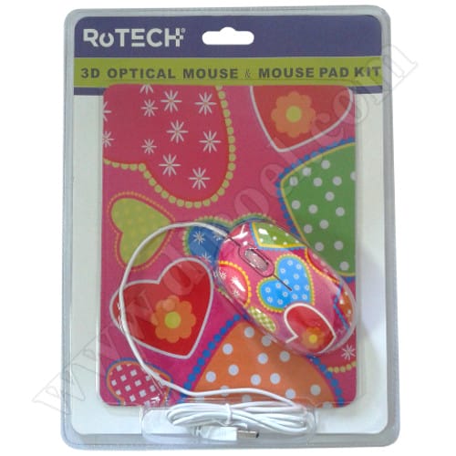 Мишка RoTech, RT-50004, USB, Color, 800dpi, PAD, жична