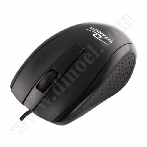 Мишка Titanium, Marlin, TM110K, USB, Black, 1000dpi, жична