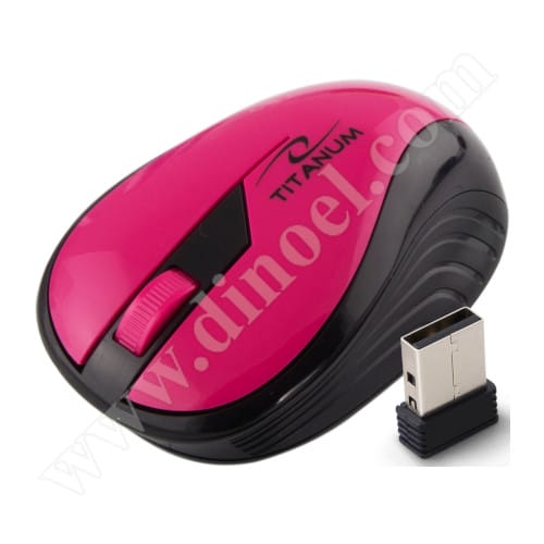 Мишка Titanium, Rainbow, TM114P, Pink, 1000dpi, безжична