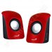 Тонколони Genius, SP-U115, 2x 0.75W, USB, Red, Black