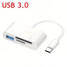 Четец за карти RoTech, Type-C USB 3.0, RT-53006, SD, micro SD, White