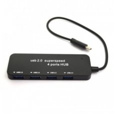 Разклонител RoTech, RT-53004, USB 2.0, Type-C, HUB, Black