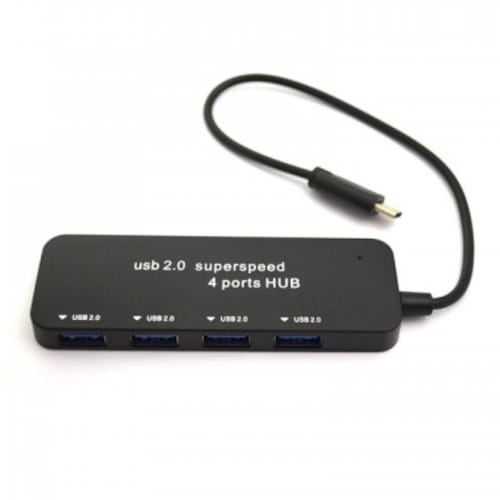 Разклонител RoTech, RT-53004, USB 2.0, Type-C, HUB, Black