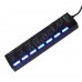 Разклонител Enjoy Life, EL-12054, USB 2.0, HUB, LED Light, Black