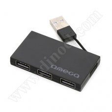 Разклонител Omega, Box, USB 2.0, HUB, Black, OUH24BB