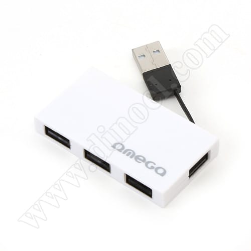 Разклонител Omega, Box, OUH24BW, USB 2.0, HUB, White