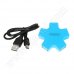 Разклонител Omega, Star, OUH24SBL, USB 2.0, HUB, Blue