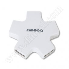Разклонител Omega, Star, OUH24SW, USB 2.0, HUB, White