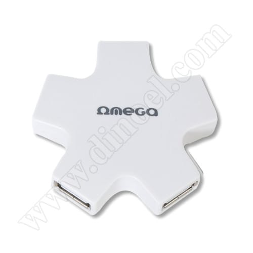 Разклонител Omega, Star, OUH24SW, USB 2.0, HUB, White