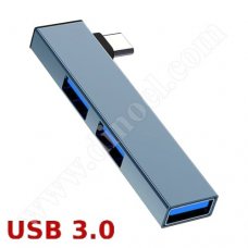 Разклонител RoTech, RT-53001, USB 3.0, Type-C, HUB, Grey-Silver
