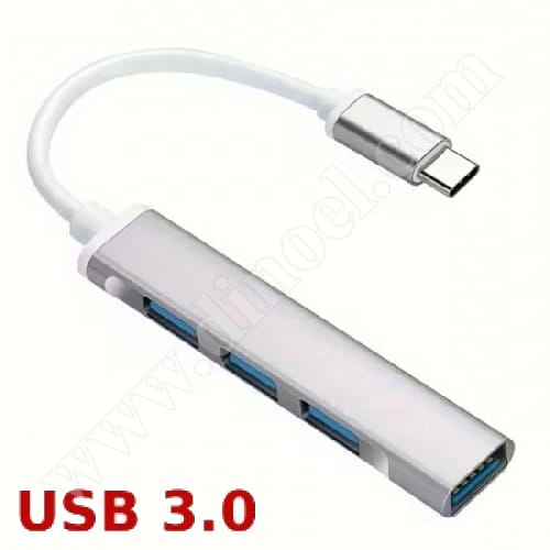 Разклонител RoTech, RT-53003, USB 3.0, Type-C, HUB, Silver